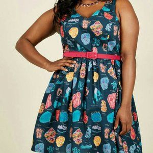 ModCloth Zest of the Bunch Cotton A-Line Dress in